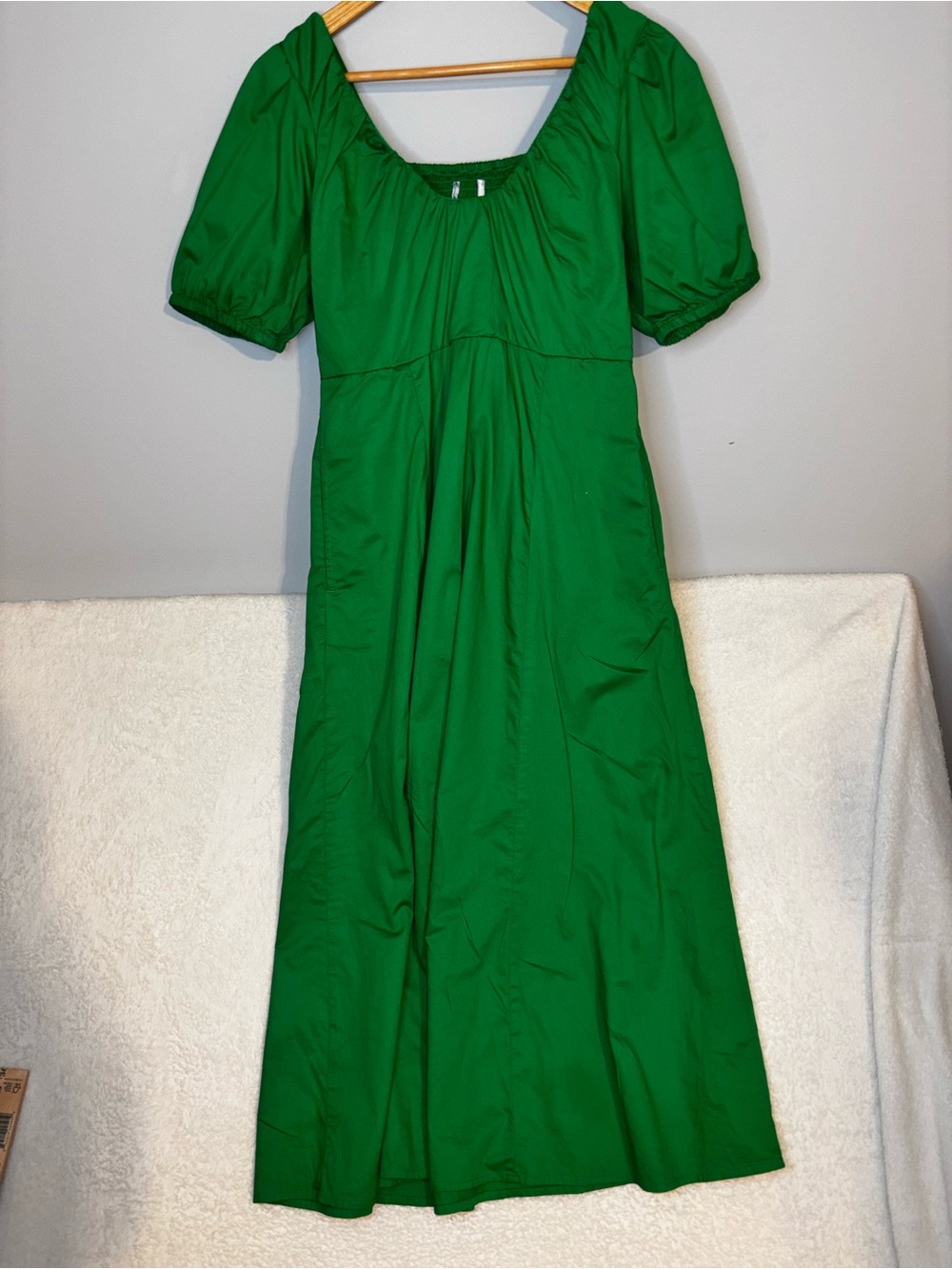 Old Navy Beach Cruiser Kelly Green short sleeve smocked bodice dress SZ Medium